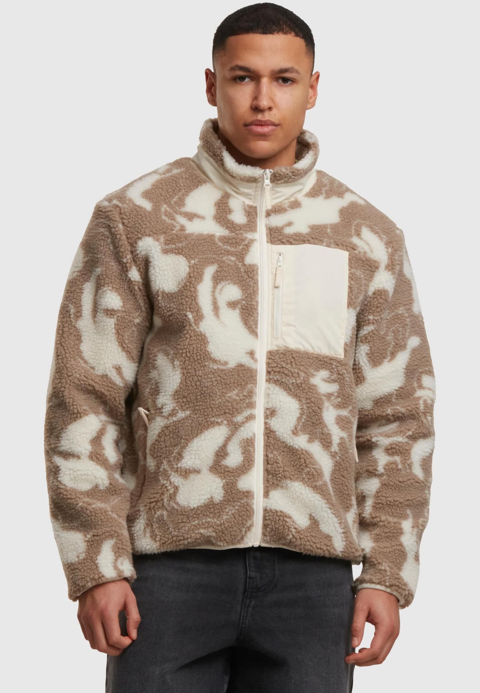 Urban Classics Pattern Teddy Trackjacket