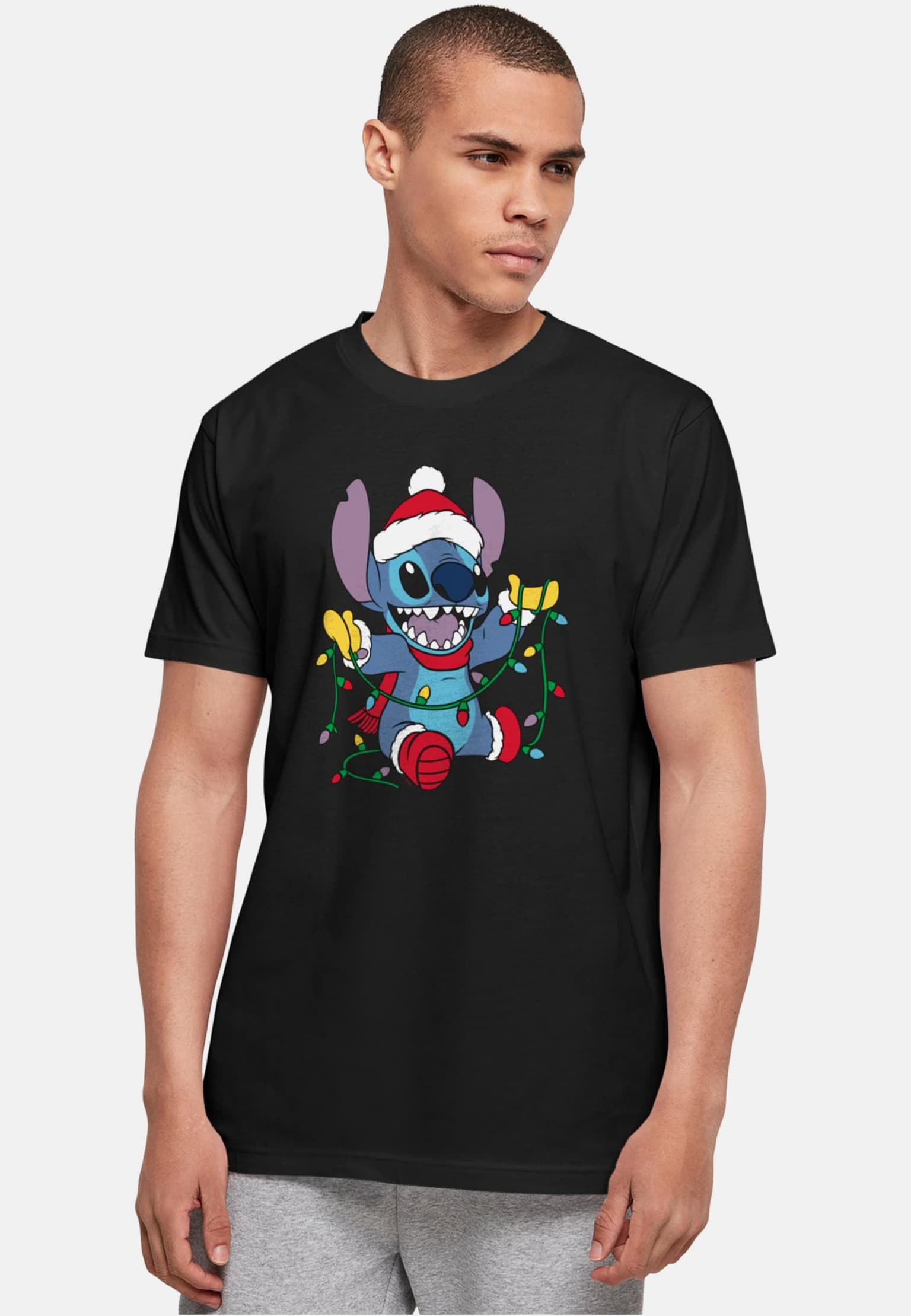 Absolute Cult Lilo And Stitch - Christmas Lights Basic T-Shirt