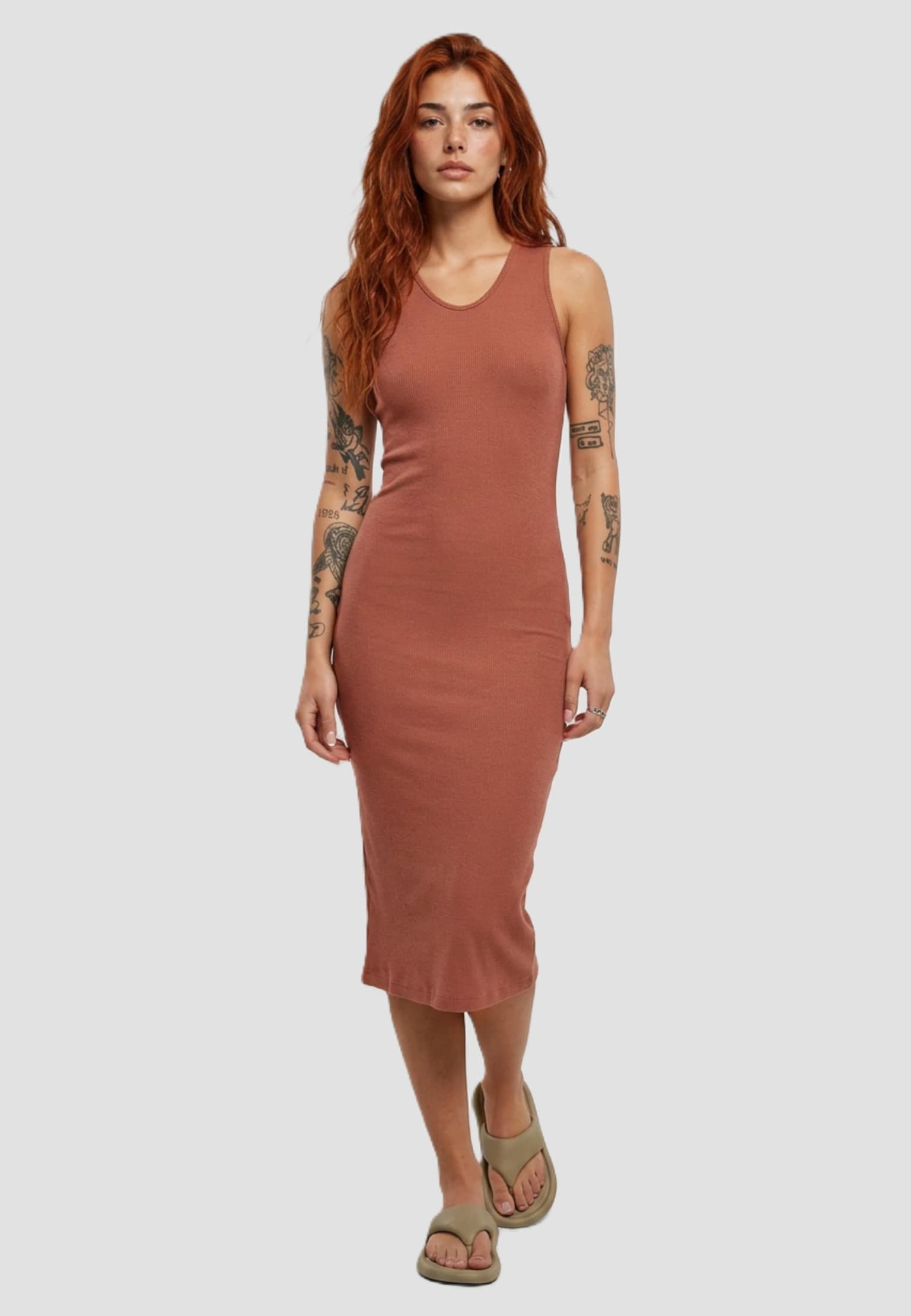 Urban Classics Ladies Midi Sleeveless Rib Dress