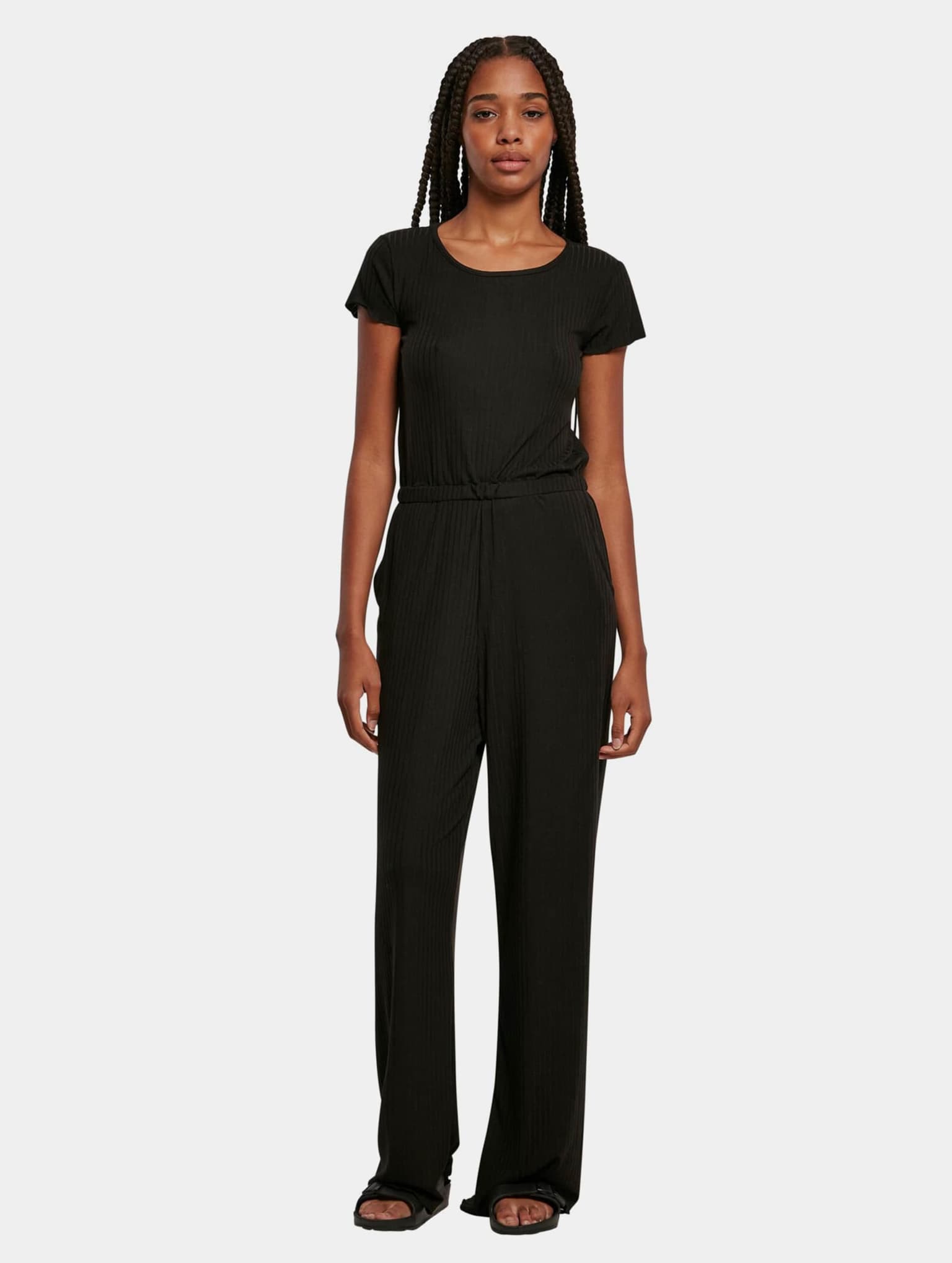 Urban Classics Ladies Rib Wid Leg Jumpsuit