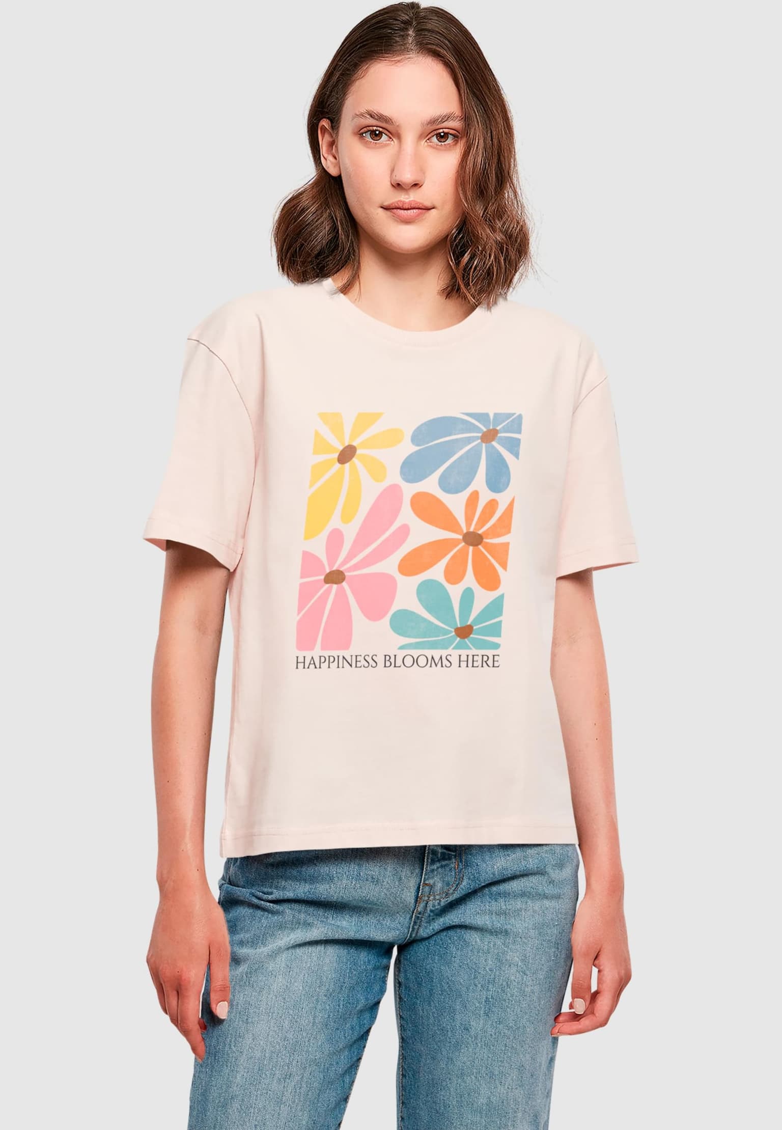 Merchcode Ladies Happiness Blooms Here Tee