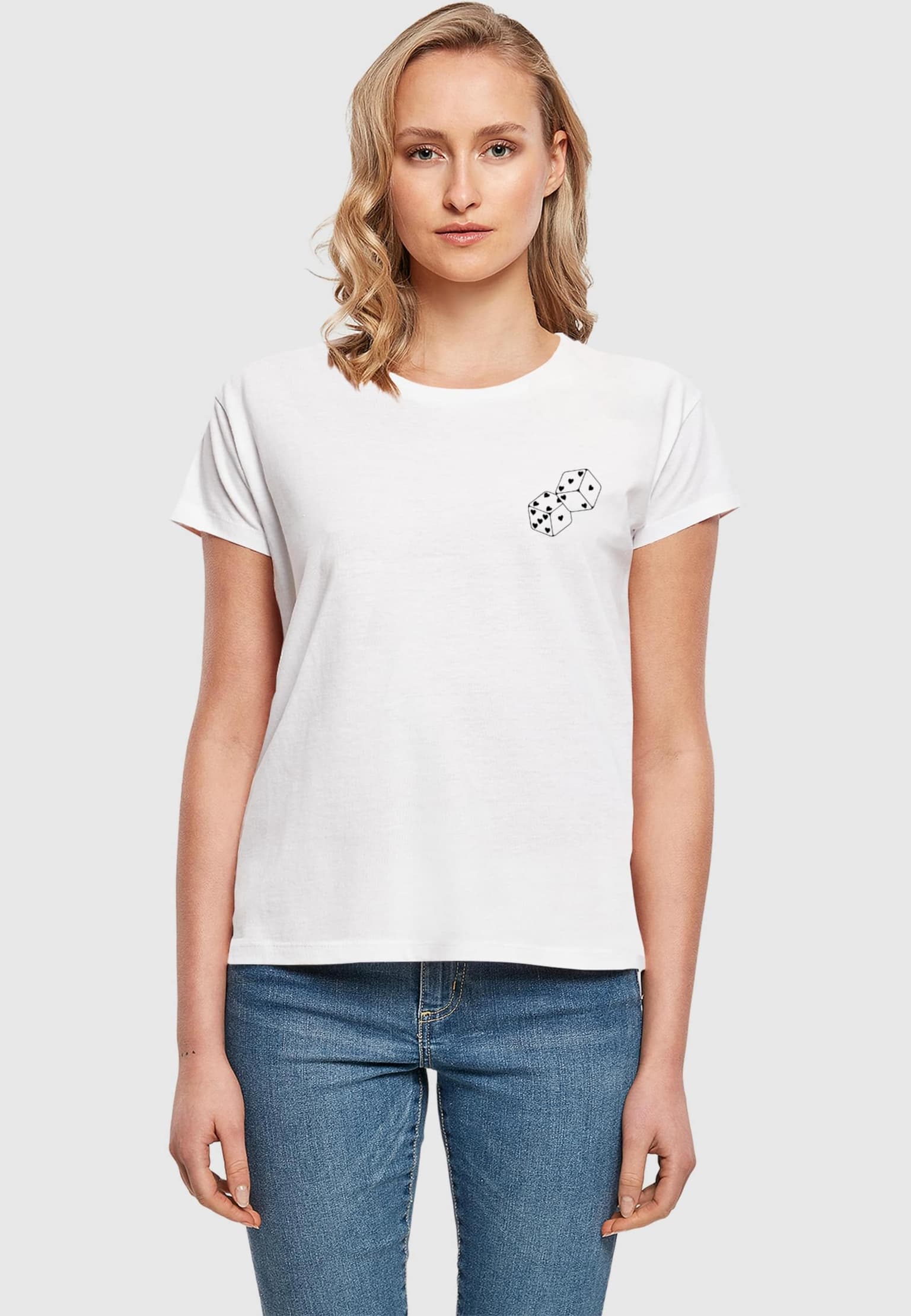 Merchcode Ladies Hugs & Love - Heart Dice Box Tee