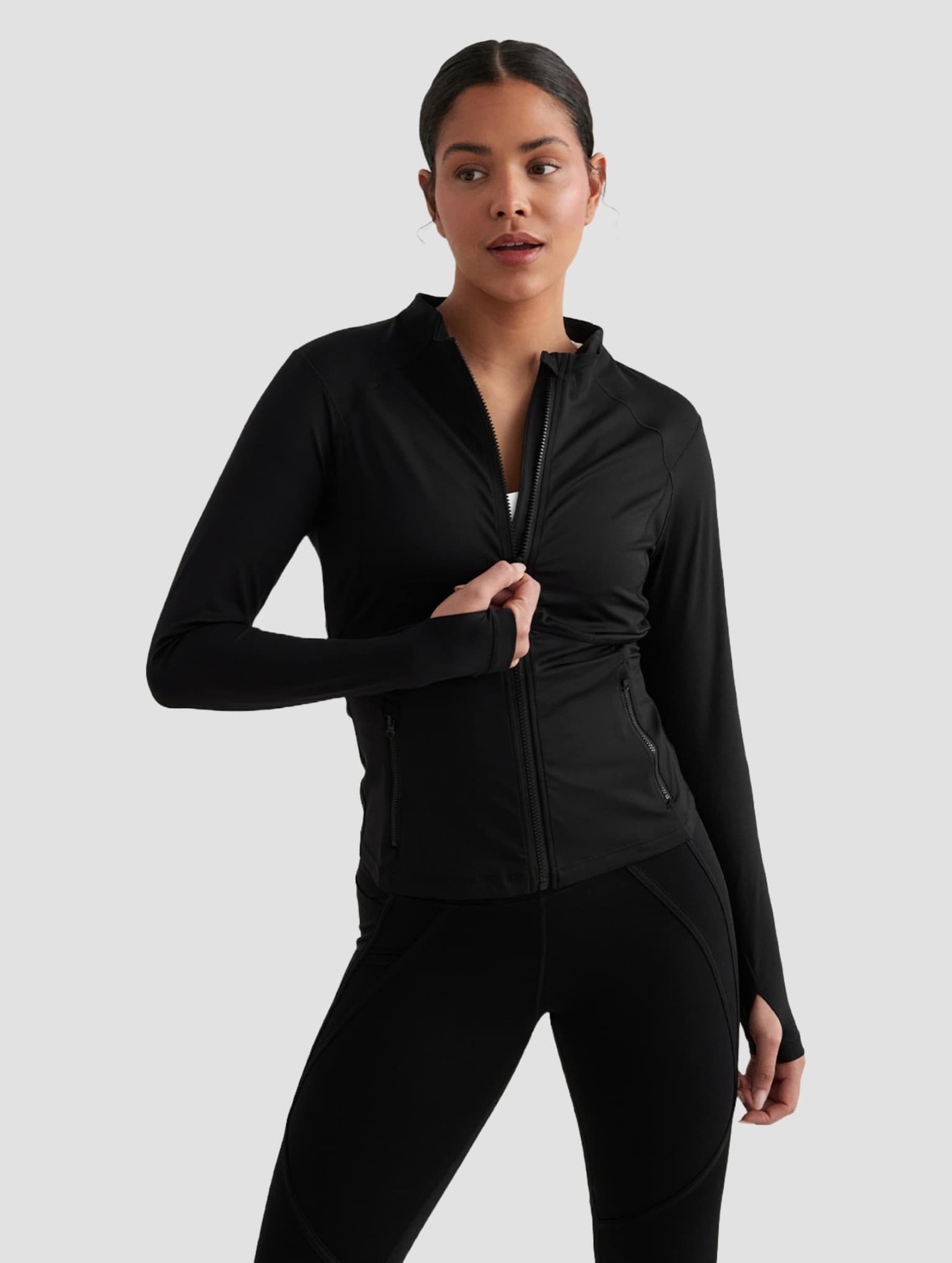 aimn Sculpting Zip Jacket