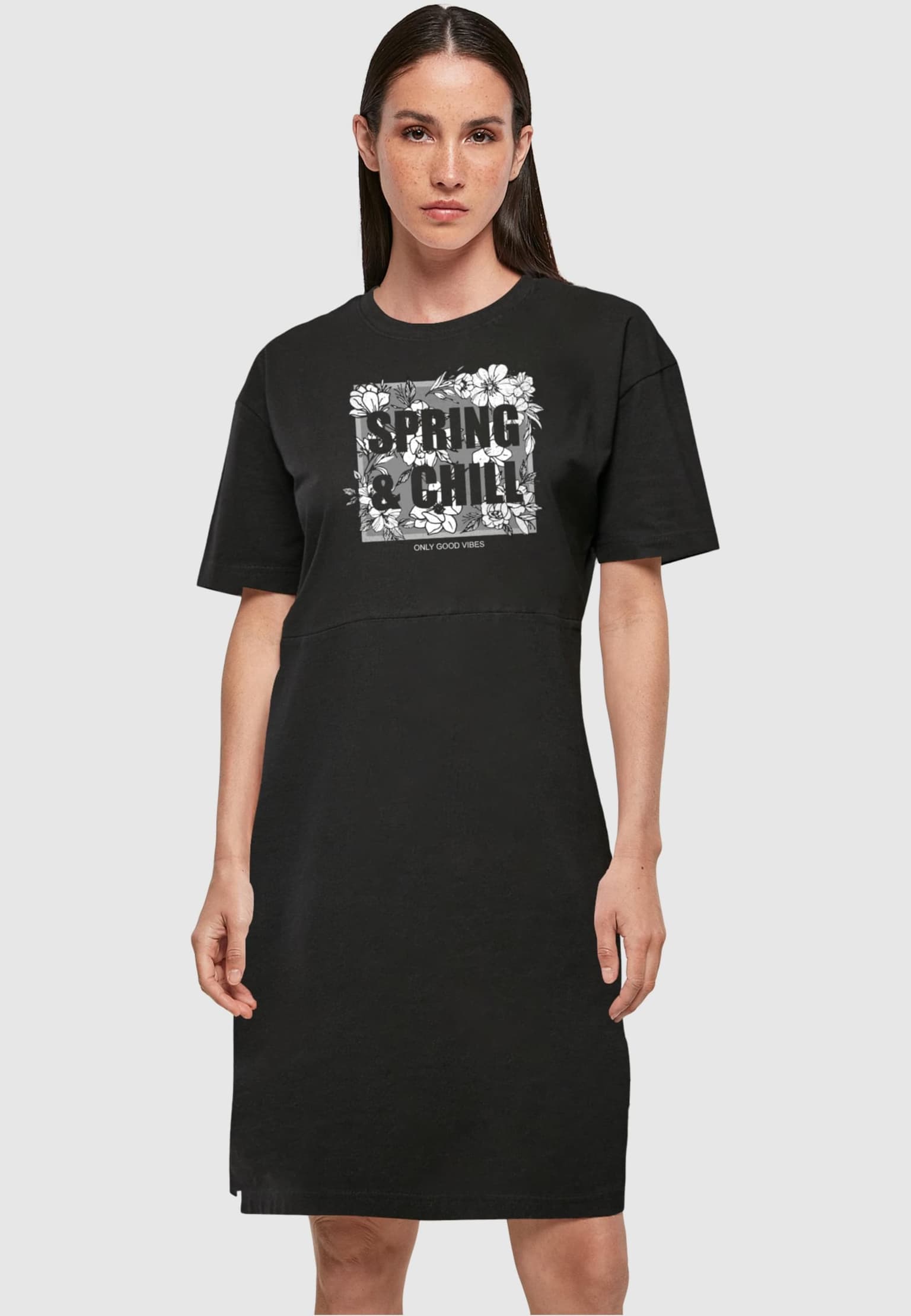 Merchcode Ladies Spring And Chill Oversized Slit Tee Dress