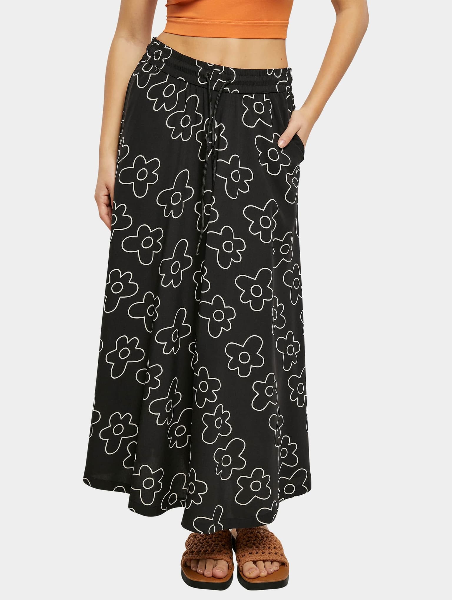 Urban Classics Ladies Viscose Midi Skirt