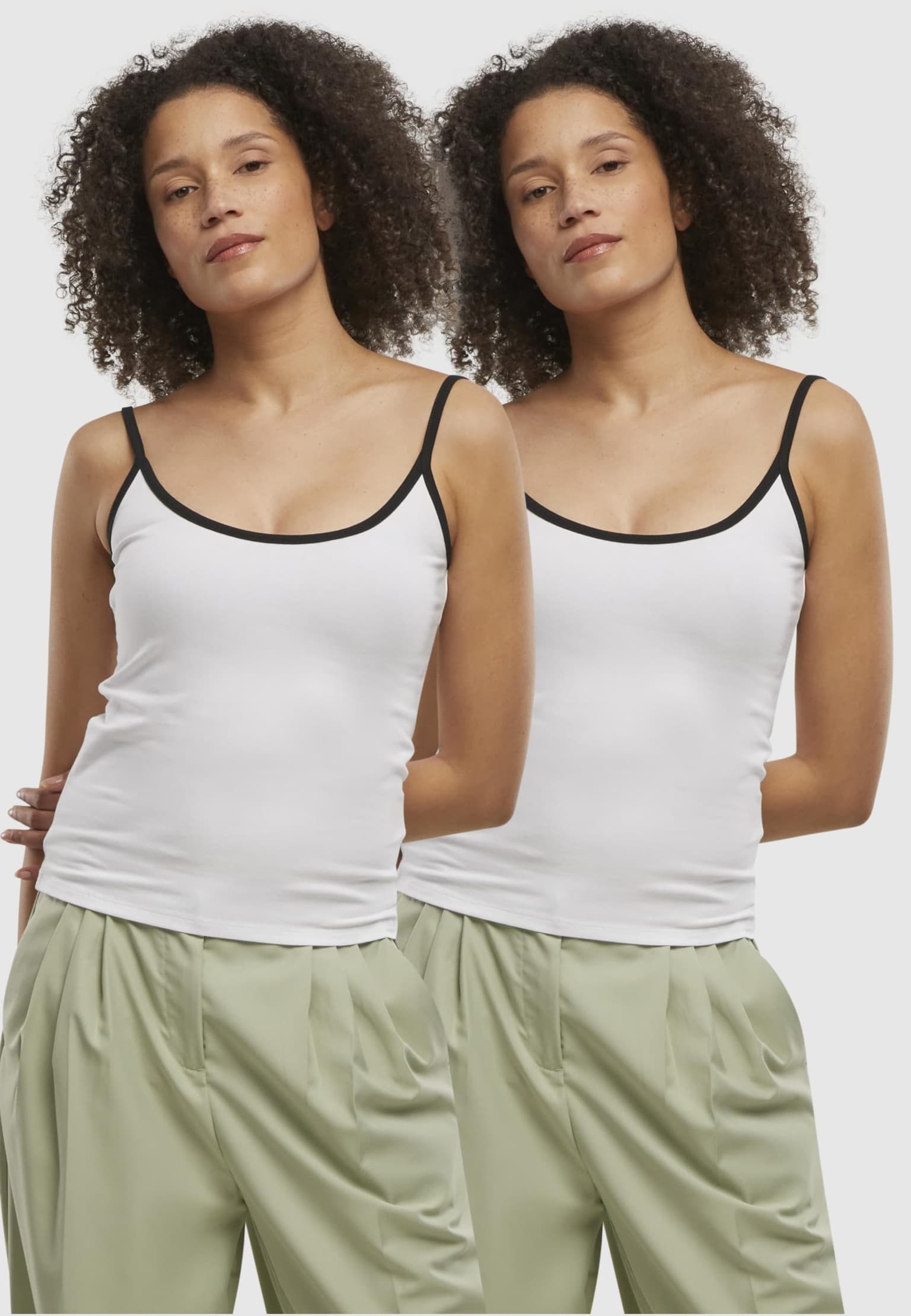 Urban Classics Ladies Contrast Basic Top 2-Pack
