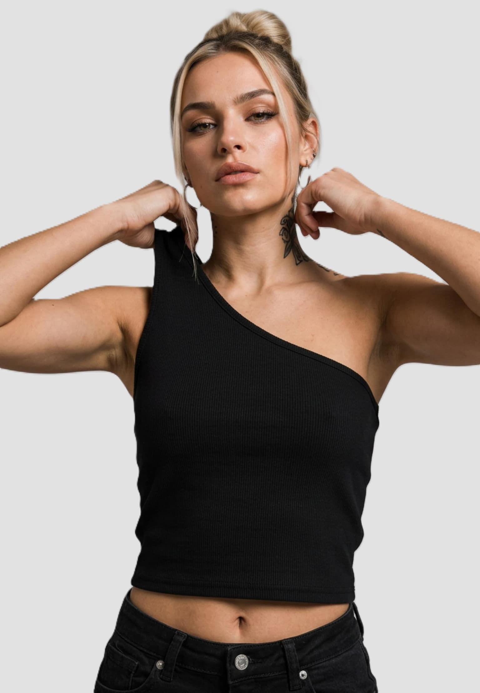 Urban Classics Ladies Cropped Asymmetric Top