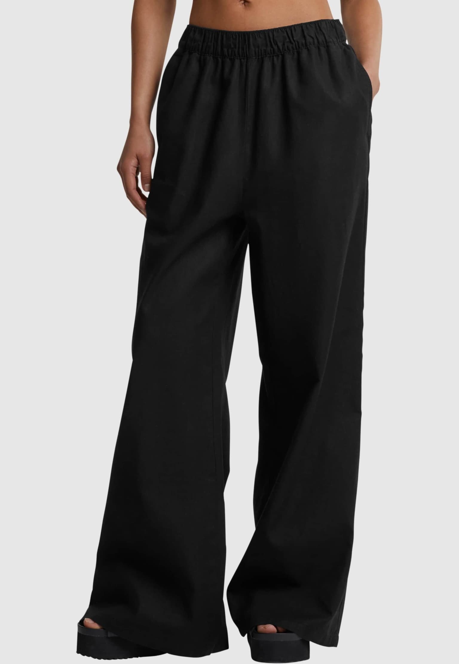 Urban Classics Ladies Linen Mixed Wide Pants