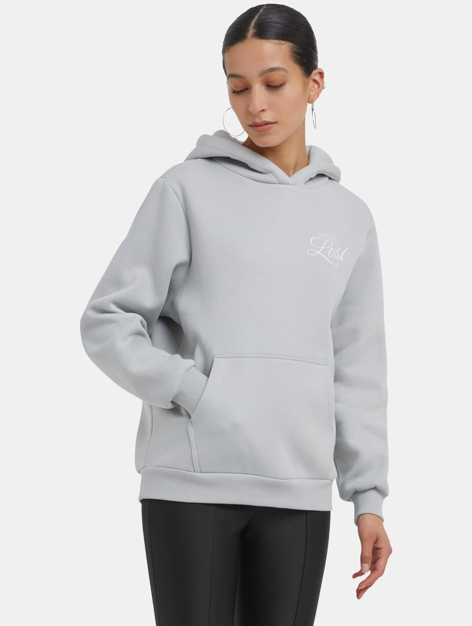 Miss Tee Lost Flowers Ladies Fluffy Hoody