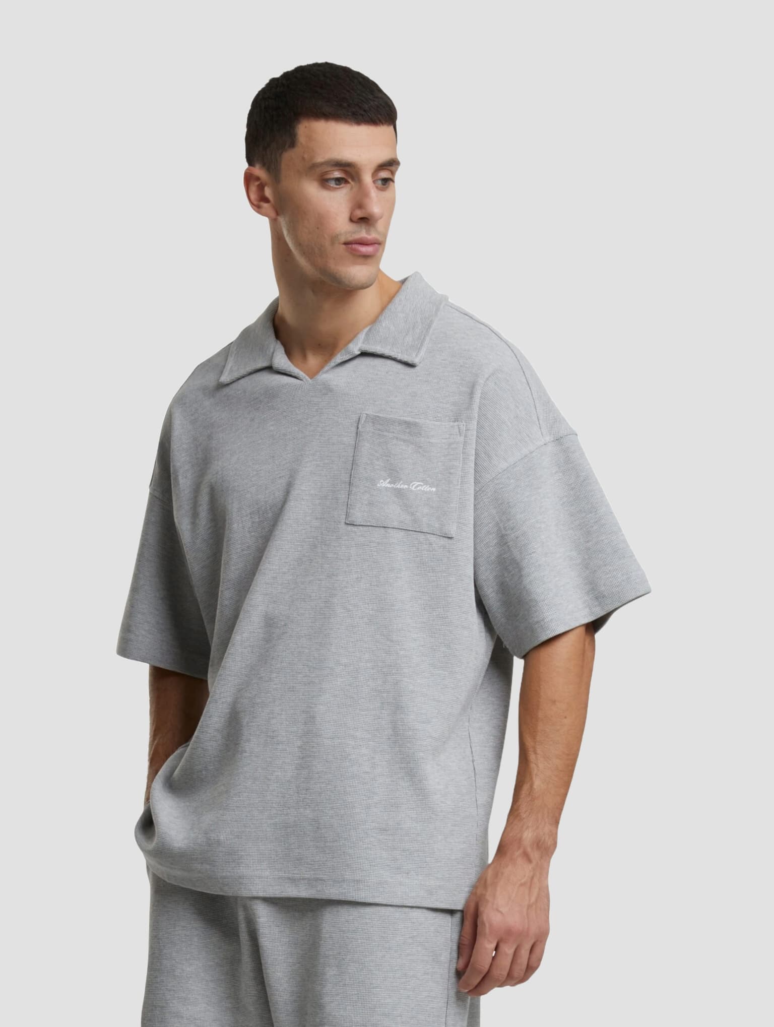Another Cotton Lab Waffle Oversized Polo Shirt