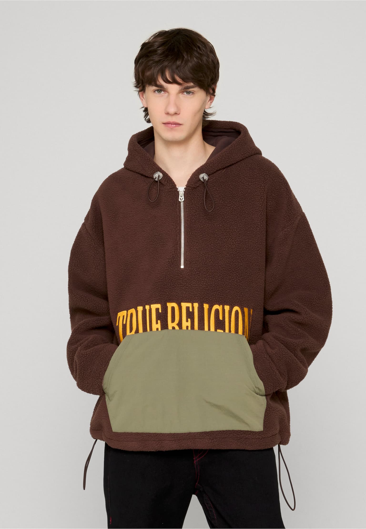 True Religion FLEECE HALF ZIP HOODIE