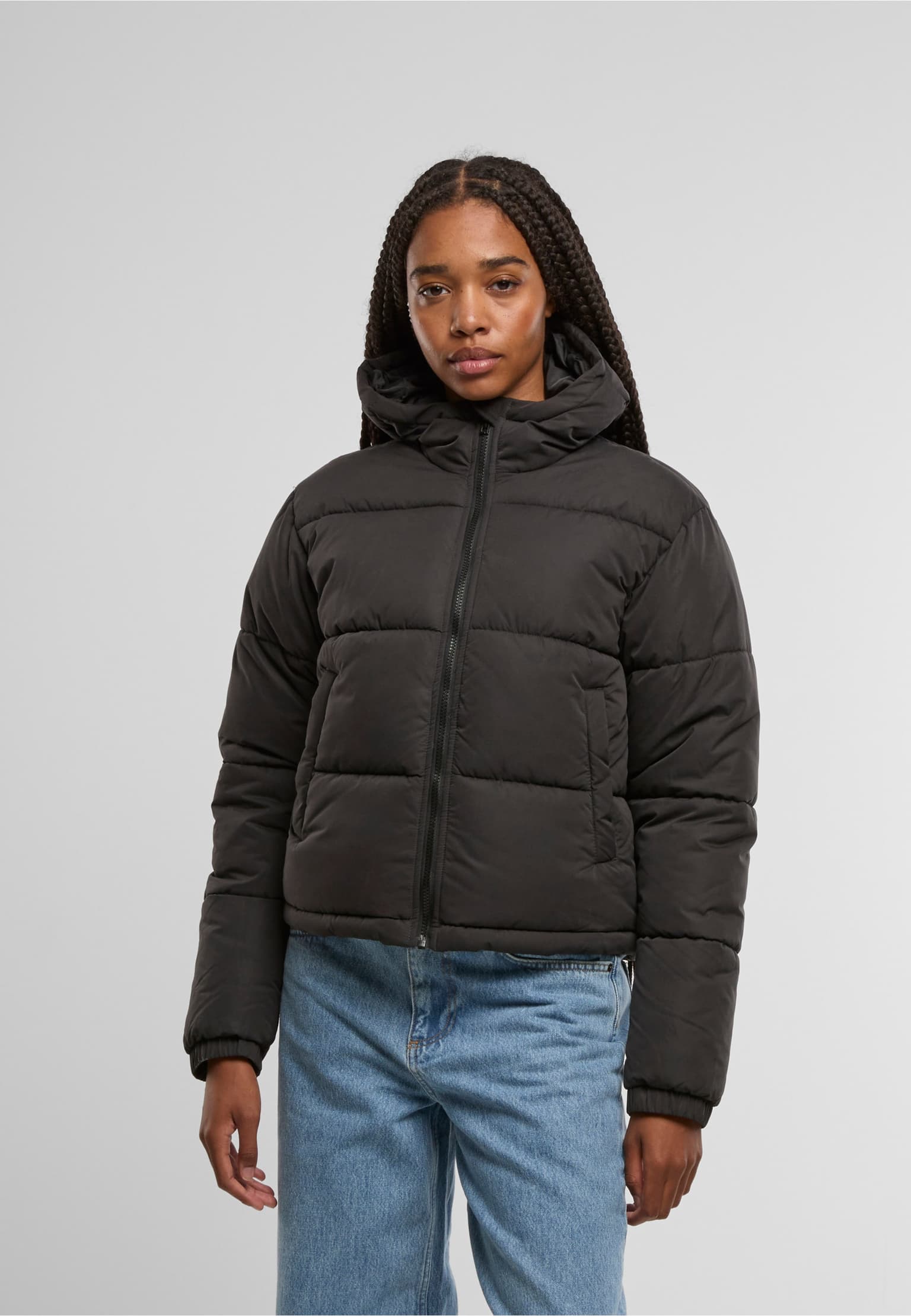 Urban Classics Ladies Peached Puffer Jacket With Hood
