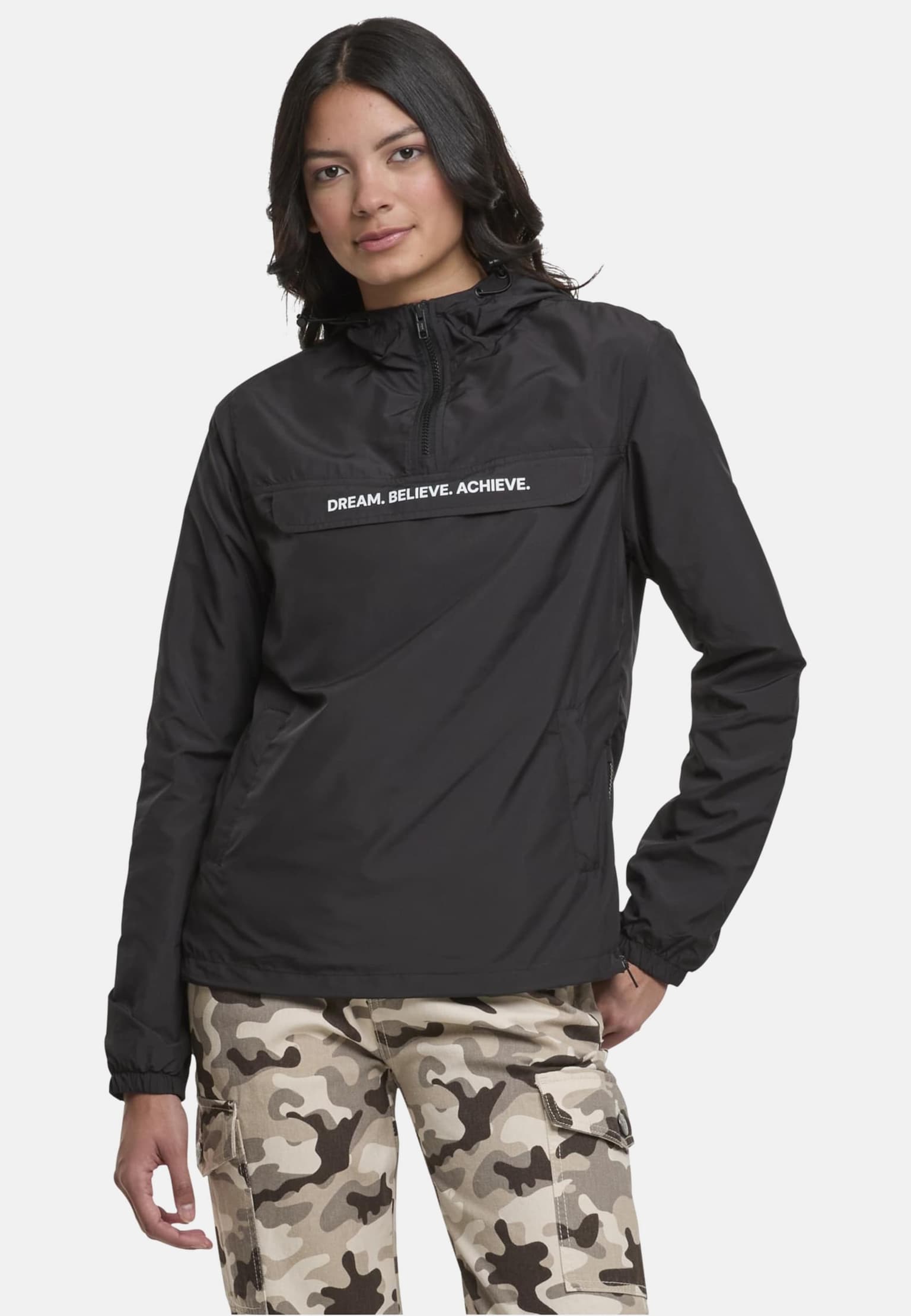 Mister Tee Dream Believe Achieve Ladies Basic Pull Over Jacket