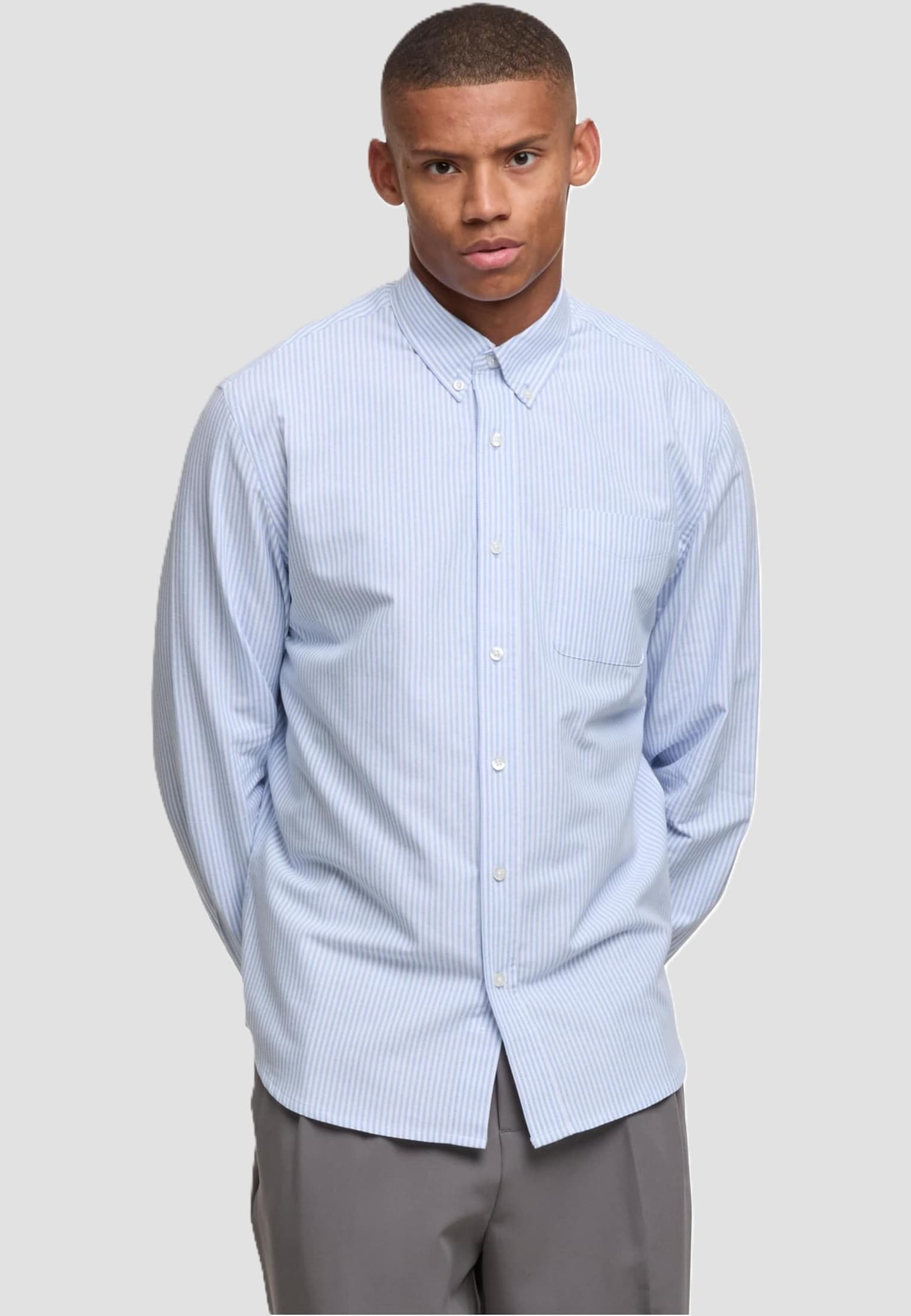 Urban Classics Striped Button Up Oxford Shirt