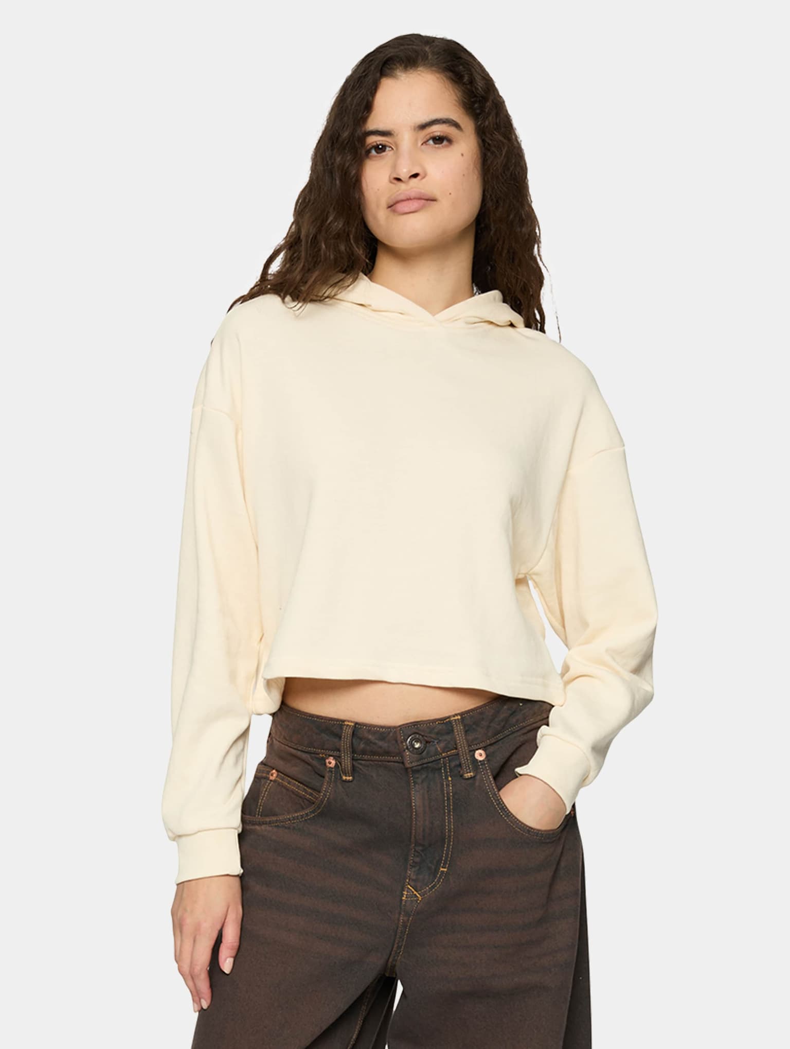 Urban Classics Ladies Oversized Cropped Light Terry Hoodie