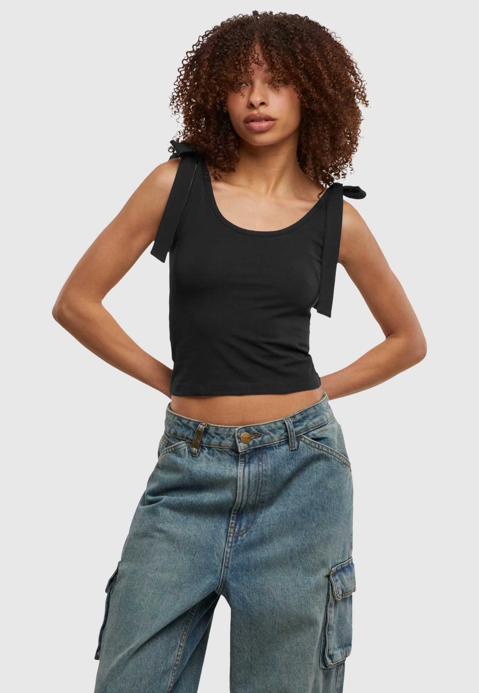 Urban Classics Ladies Tied Basic Jersey Top 2-Pack