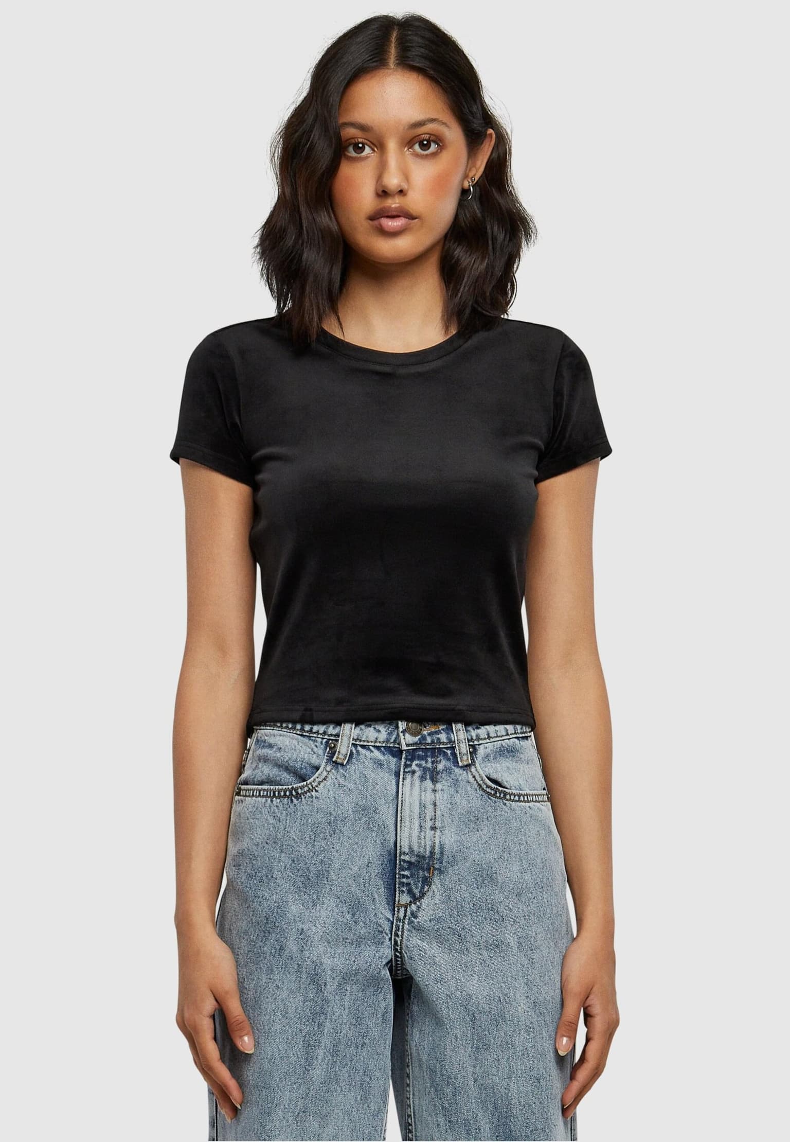 Urban Classics Ladies Short Velvet Tee