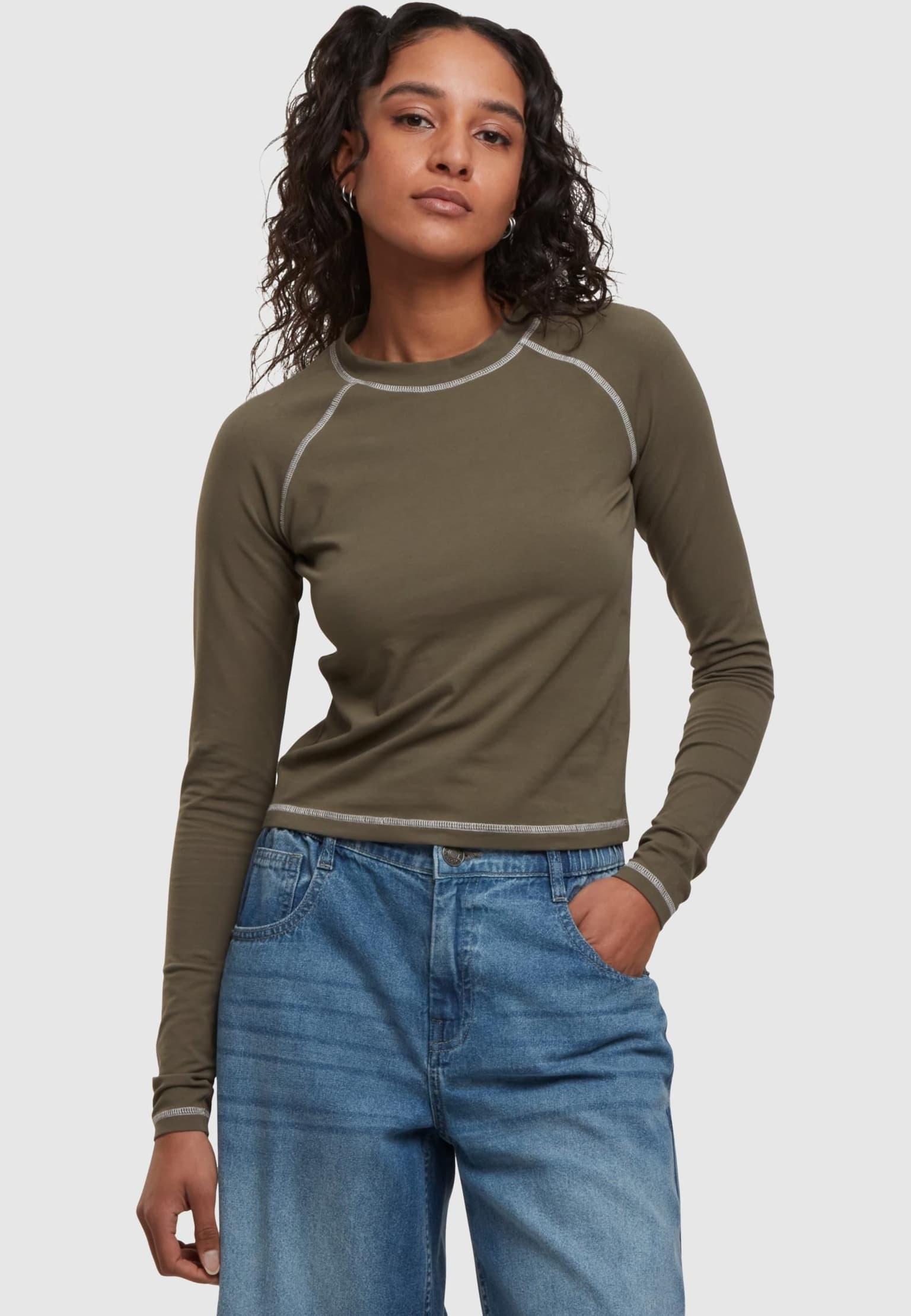 Urban Classics Ladies Contrast Jersey Longsleeve