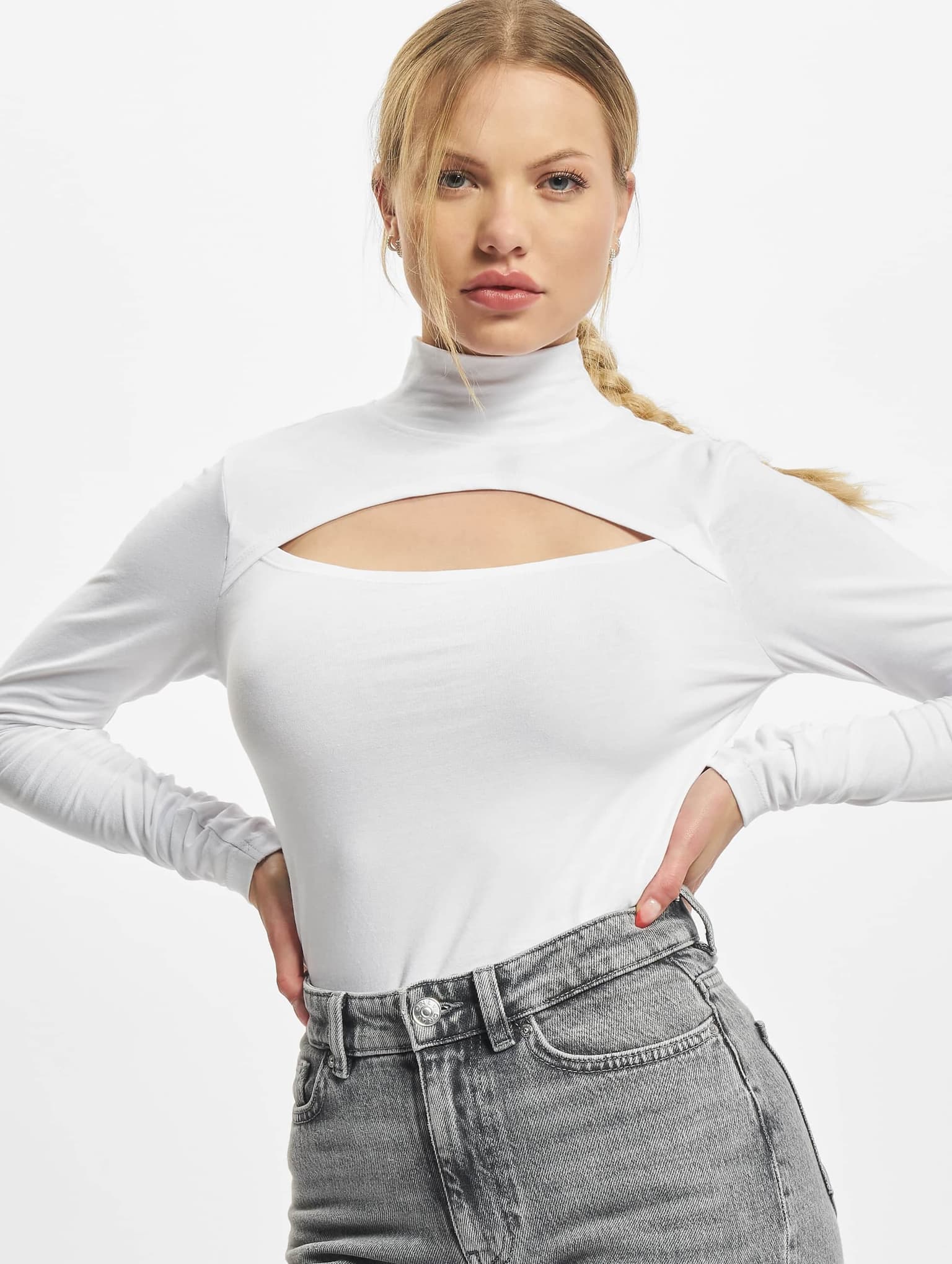 Urban Classics Ladies Cut-Out Turtleneck Longsleeve