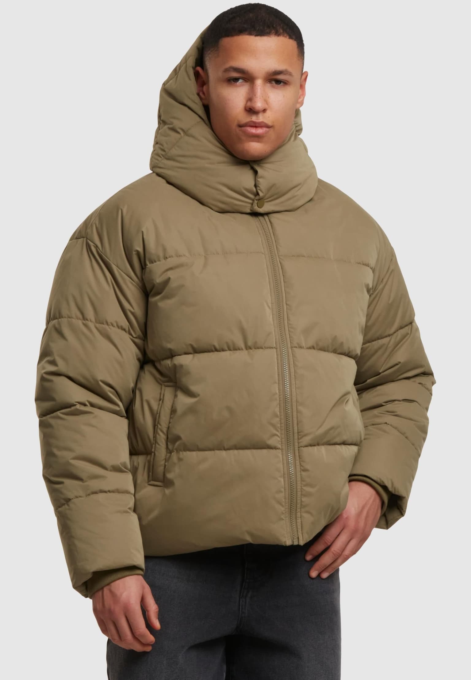 Urban Classics Puffer Jacket With Flap Hood
