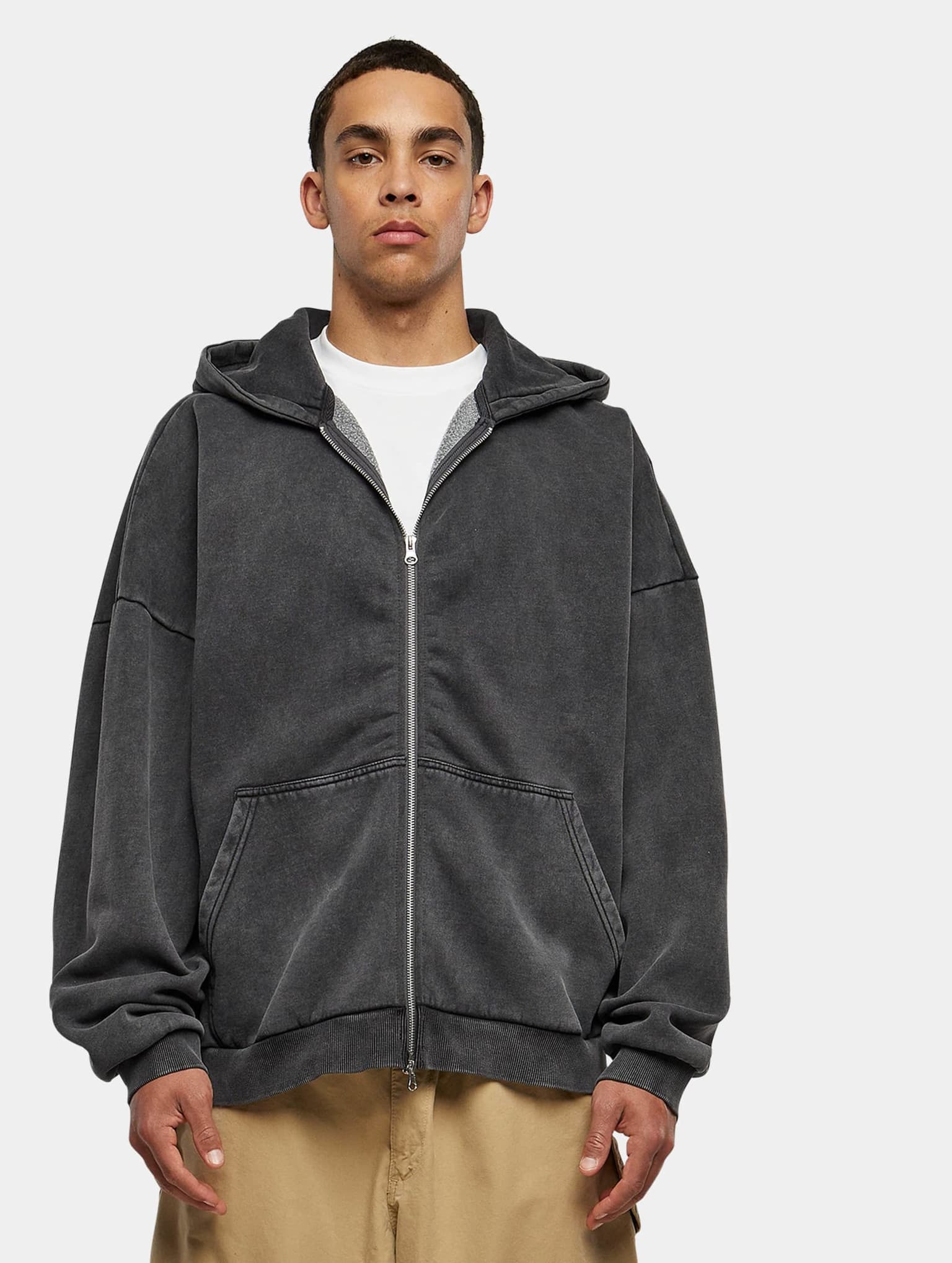 Urban Classics Heavy Sand Washed 90's Zip Hoody