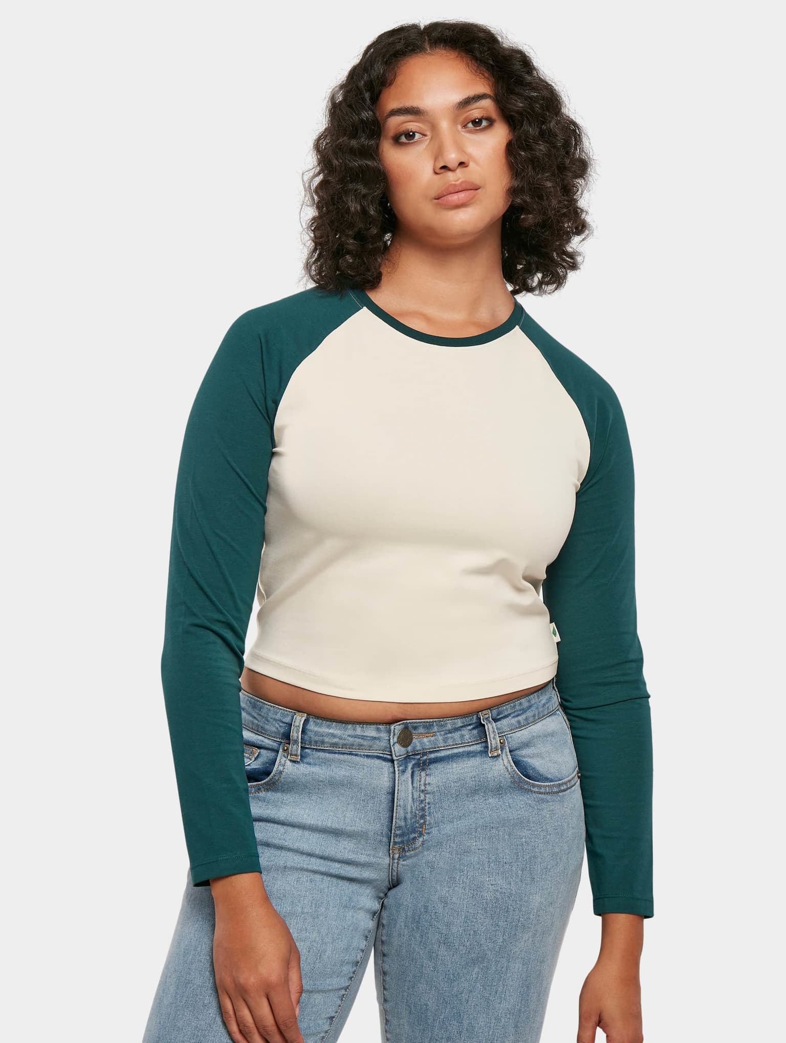 Urban Classics Ladies Essentials Cropped Retro Baseball Longsleeve